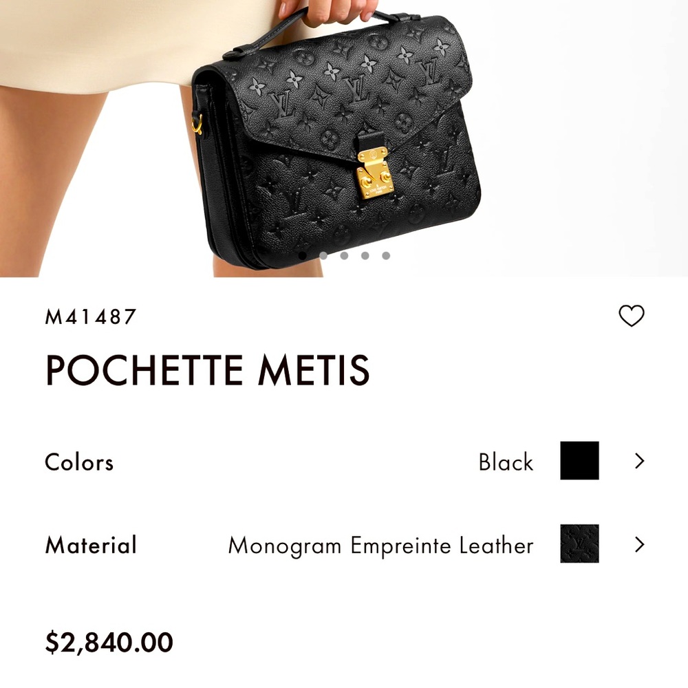 Louis Vuitton black leather Pochette Metis